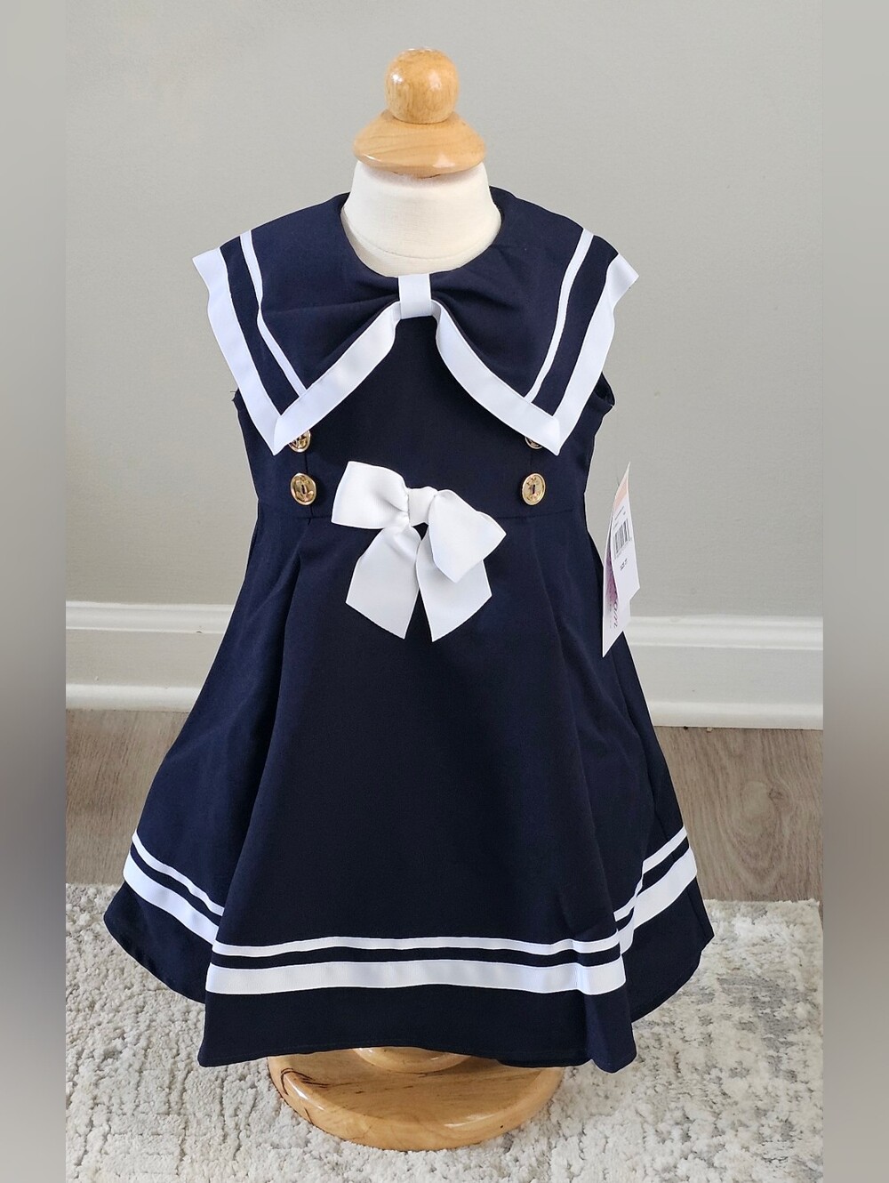 Bonnie Jean Girls Navy Sailor Dress Size 2T New With Tags
